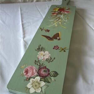 Hand-Made Floral Decorative Paddle - Sage Green